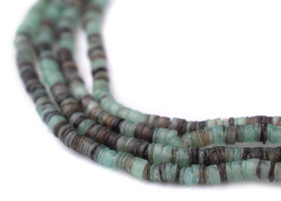 Fern Green Natural Shell Heishi Beads (3mm) - The Bead Chest