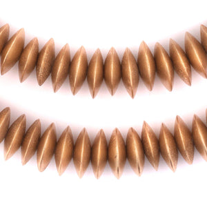 Gold Saucer Natural Wood Beads (15mm)