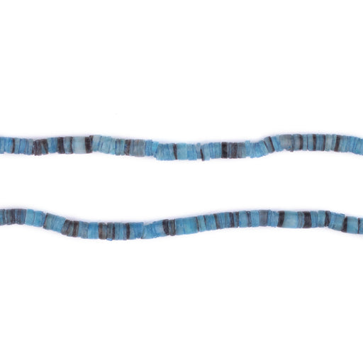 Azul Blue Natural Shell Heishi Beads (3mm) - The Bead Chest