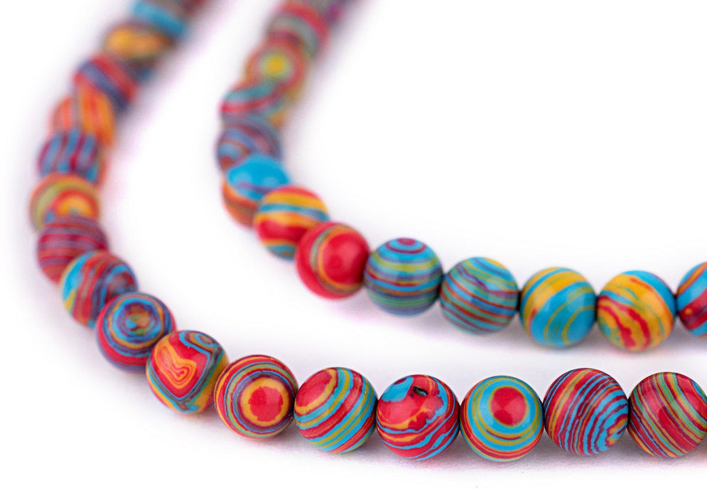 Rainbow Lace Malachite Beads (6mm) - The Bead Chest
