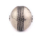 Round Hammered Silver Artisanal Berber Bead (24mm) - The Bead Chest