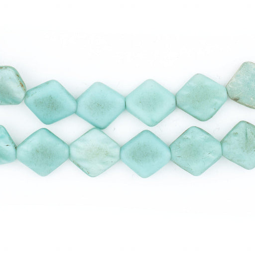 Vintage Green Diamond-shaped Czech Glass Beads