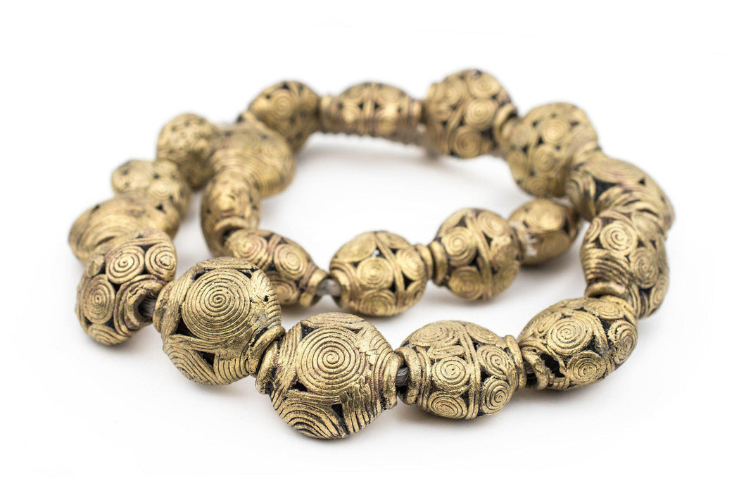 Pendant Size Extra Large Cameroon Brass Saucer Beads (36x21mm) - The Bead Chest