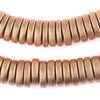 Gold Disk Natural Wood Beads (4x15mm)