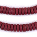 Cherry Red Disk Natural Wood Beads (5x12mm) - The Bead Chest