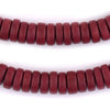 Cherry Red Disk Natural Wood Beads (5x12mm)