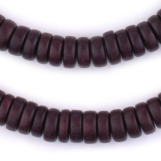 Dark Brown Disk Natural Wood Beads (5x12mm) - The Bead Chest
