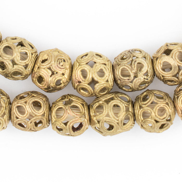 Brass Filigree Globe Beads (18mm) - The Bead Chest