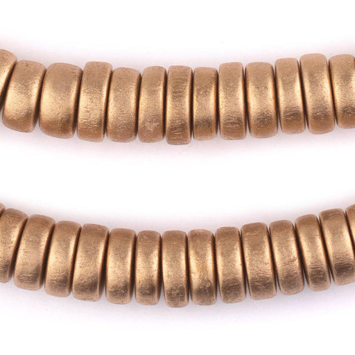 Gold Disk Natural Wood Beads (5x12mm) - The Bead Chest
