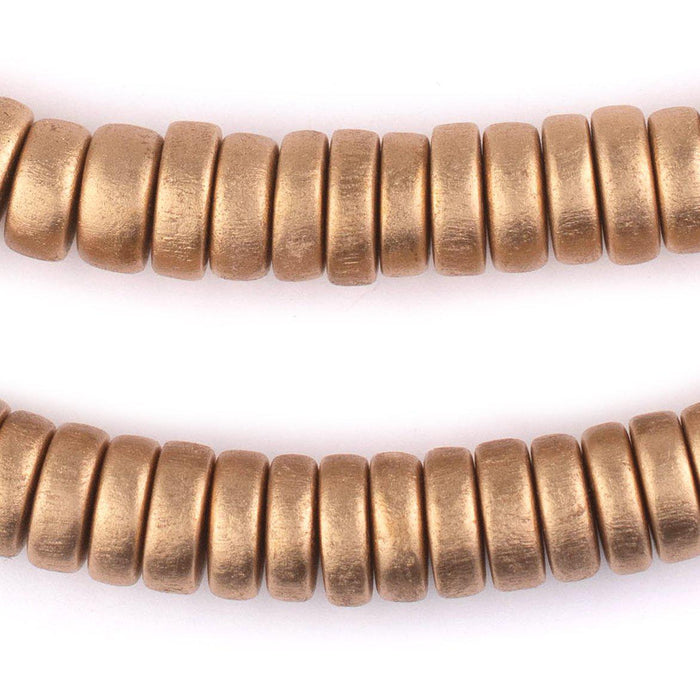 Gold Disk Natural Wood Beads (5x12mm) - The Bead Chest
