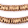 Gold Disk Natural Wood Beads (5x12mm)