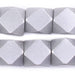 Silver Diamond Cut Natural Wood Beads (20mm) - The Bead Chest