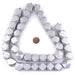 Silver Diamond Cut Natural Wood Beads (20mm) - The Bead Chest