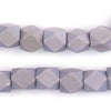 Light Grey Diamond Cut Natural Wood Beads (12mm)
