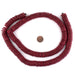 Cherry Red Disk Natural Wood Beads (4x15mm) - The Bead Chest