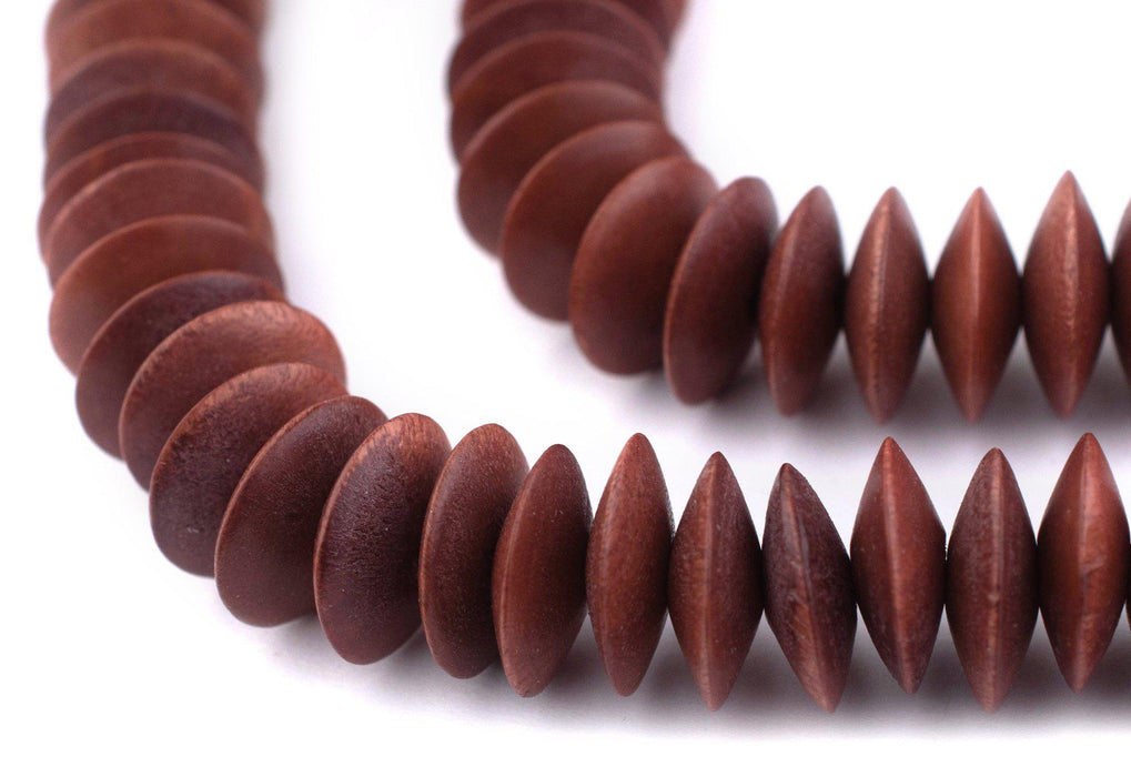Light Brown Saucer Natural Wood Beads (15mm) - The Bead Chest