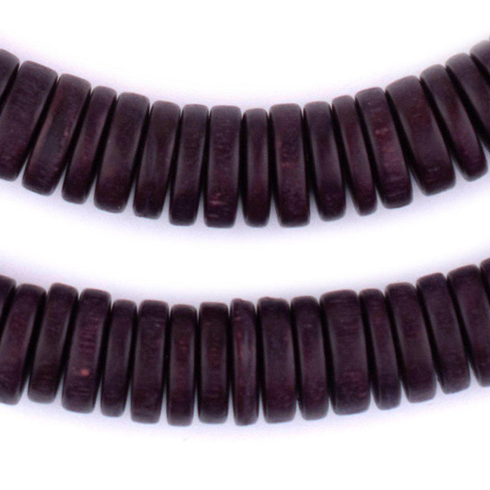 Dark Brown Disk Natural Wood Beads (4x15mm) - The Bead Chest