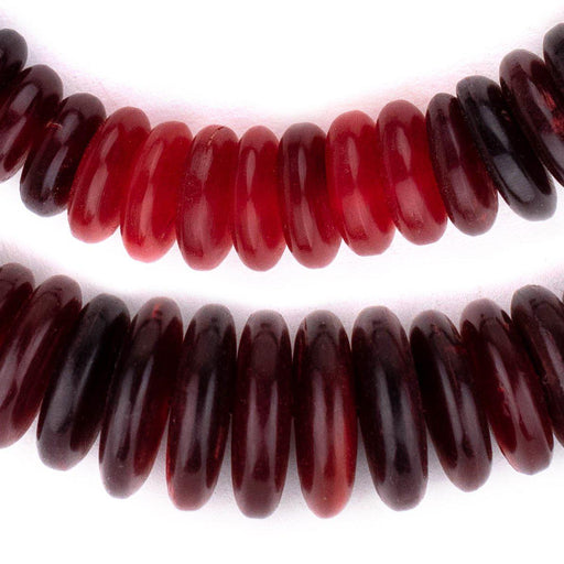 Red Horn Disk Beads (Graduated) - The Bead Chest