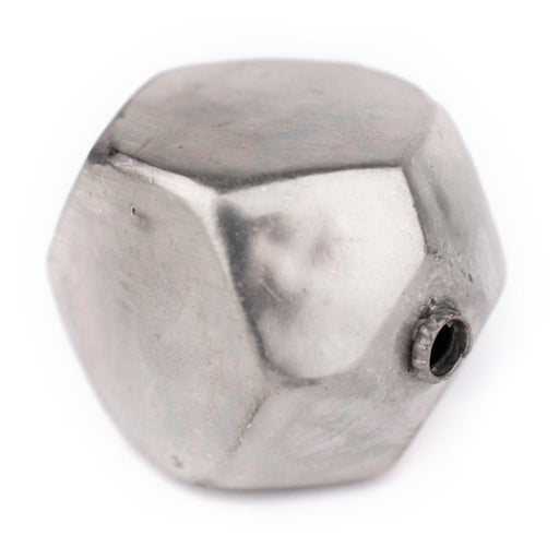 Silver Hollow Cornerless Cube Bead (40mm) - The Bead Chest