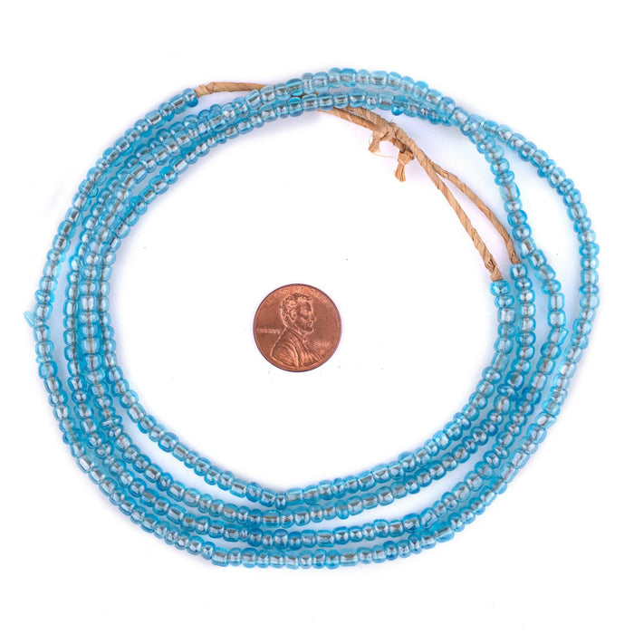 Translucent Turquoise Ghana Glass Seed Beads - The Bead Chest