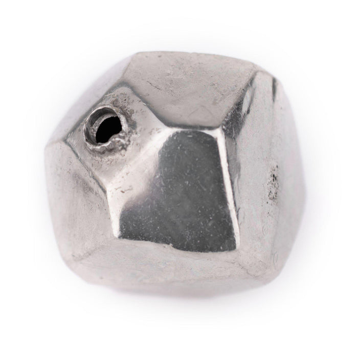 Silver Hollow Cornerless Cube Bead (35mm) - The Bead Chest