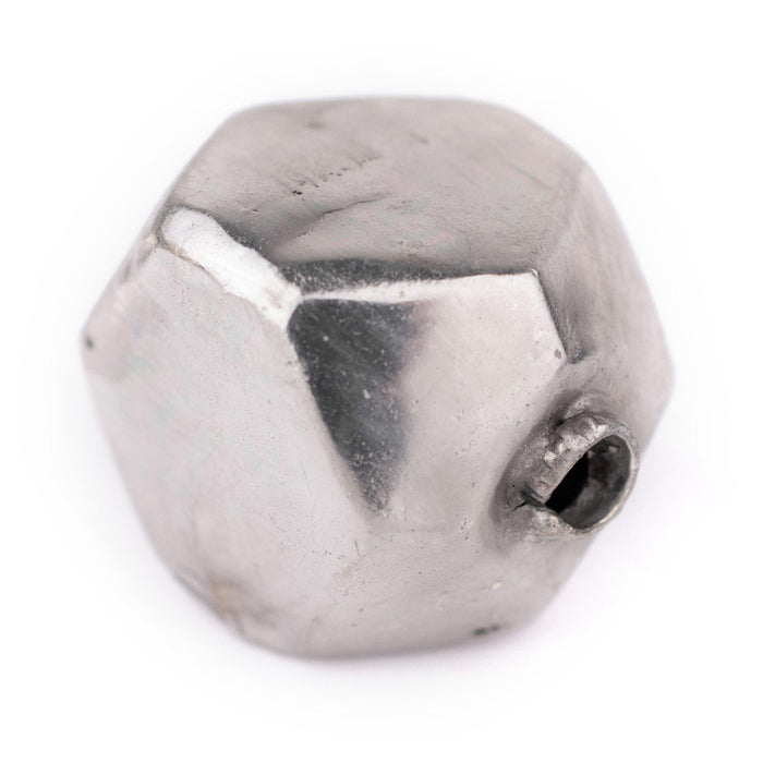 Silver Hollow Cornerless Cube Bead (30mm) - The Bead Chest
