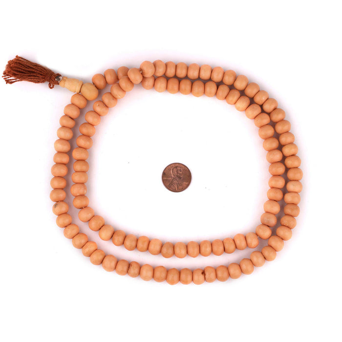 Honey Orange Round Bone Mala Beads (10mm) - The Bead Chest