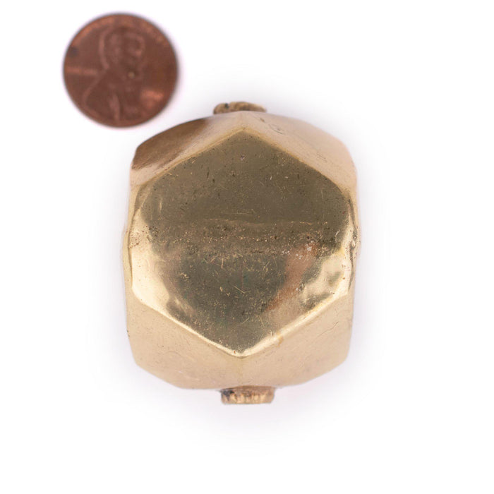 Brass Hollow Cornerless Cube Bead (35mm) - The Bead Chest