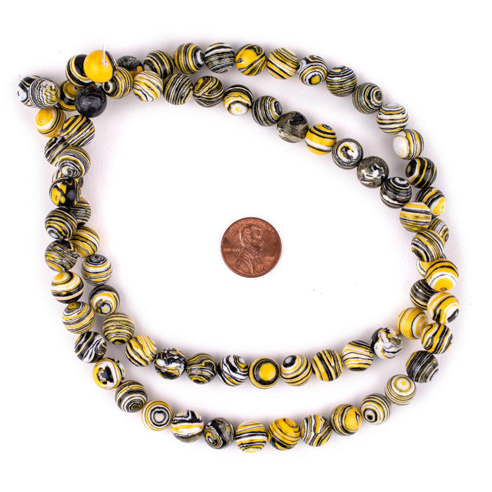 Yellow Lace Malachite Beads (10mm) - The Bead Chest