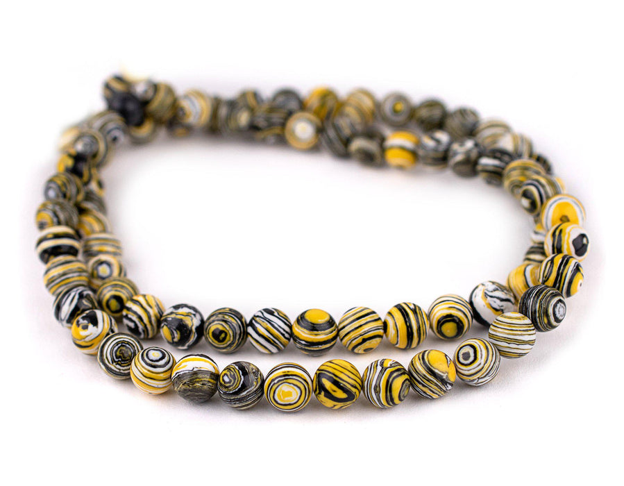 Yellow Lace Malachite Beads (10mm) - The Bead Chest