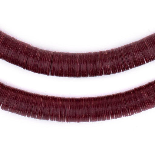 Maroon Vinyl Phono Record Beads (10mm) - The Bead Chest