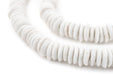 White Ashanti Glass Saucer Beads (10mm) - The Bead Chest