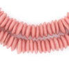 Salmon Pink Ashanti Glass Saucer Beads (10mm)