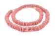 Salmon Pink Ashanti Glass Saucer Beads (10mm) - The Bead Chest