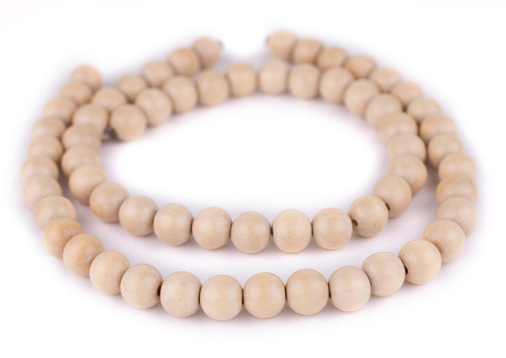Cream Round Natural Wood Beads (14mm) - The Bead Chest