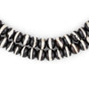 Black & White Striped Mala Bone Beads (8mm)