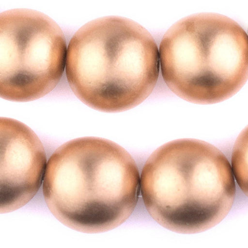 Gold Round Natural Wood Beads (24mm) - The Bead Chest