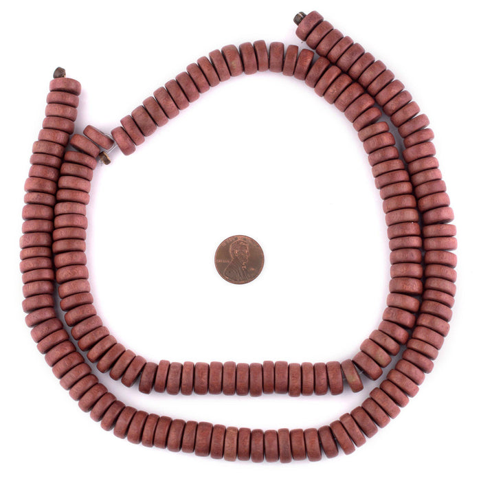 Light Brown Disk Natural Wood Beads (5x12mm) - The Bead Chest