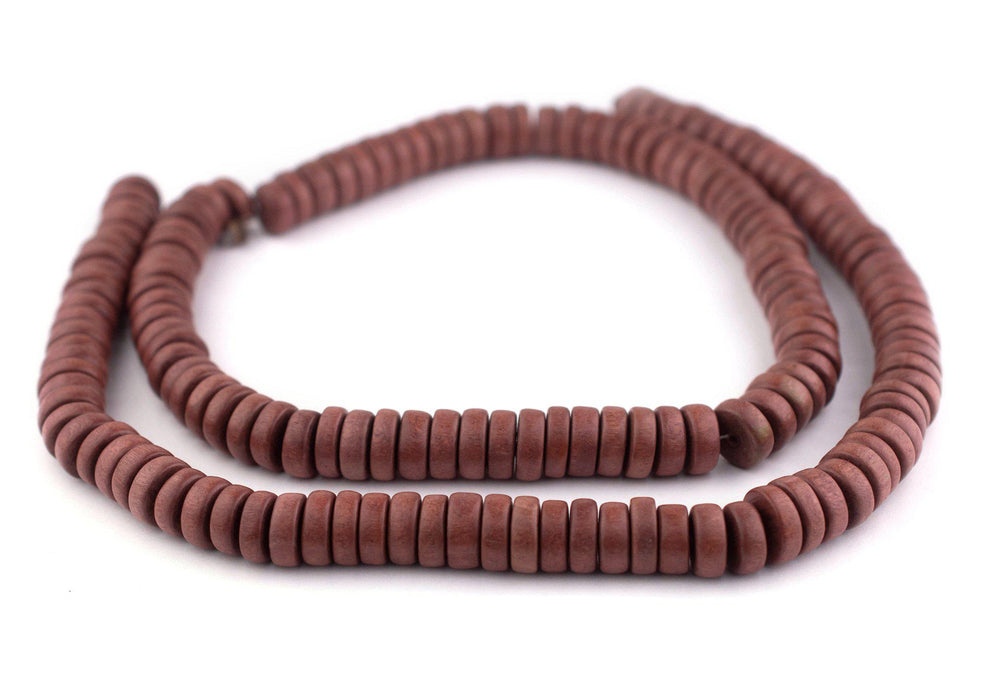 Light Brown Disk Natural Wood Beads (5x12mm) - The Bead Chest