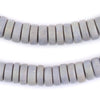 Light Grey Disk Natural Wood Beads (5x12mm)