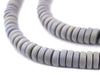 Light Grey Disk Natural Wood Beads (5x12mm) - The Bead Chest