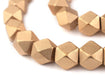 Gold Diamond Cut Natural Wood Beads (17mm) - The Bead Chest