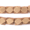 Gold Diamond Cut Natural Wood Beads (15mm)