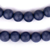 Cobalt Blue Round Natural Wood Beads (14mm)