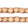 Gold Diamond Cut Natural Wood Beads (12mm)