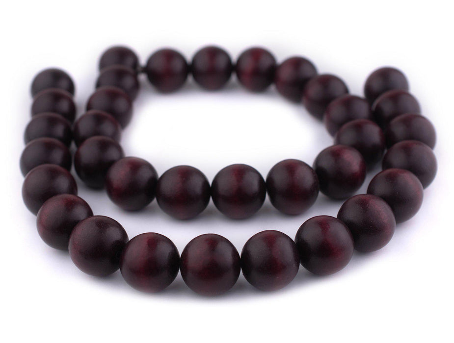 Dark Brown Round Natural Wood Beads (24mm) - The Bead Chest