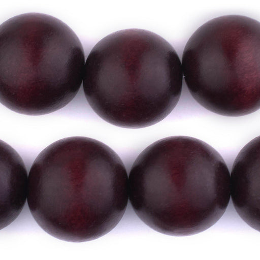 Dark Brown Round Natural Wood Beads (24mm) - The Bead Chest