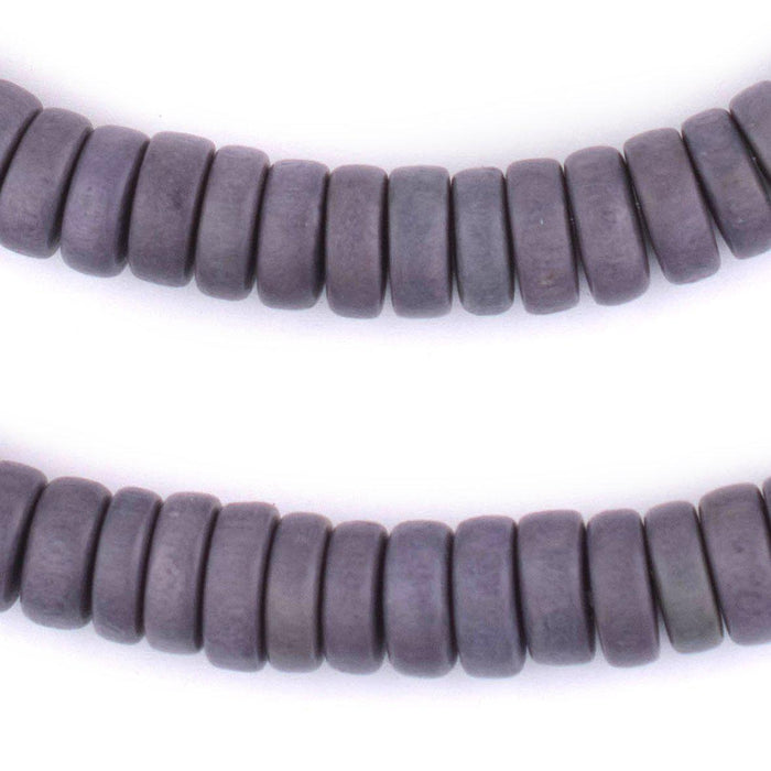 Grey Disk Natural Wood Beads (5x12mm) - The Bead Chest