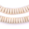 White Disk Natural Wood Beads (5x12mm)