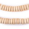 Cream Disk Natural Wood Beads (5x12mm)